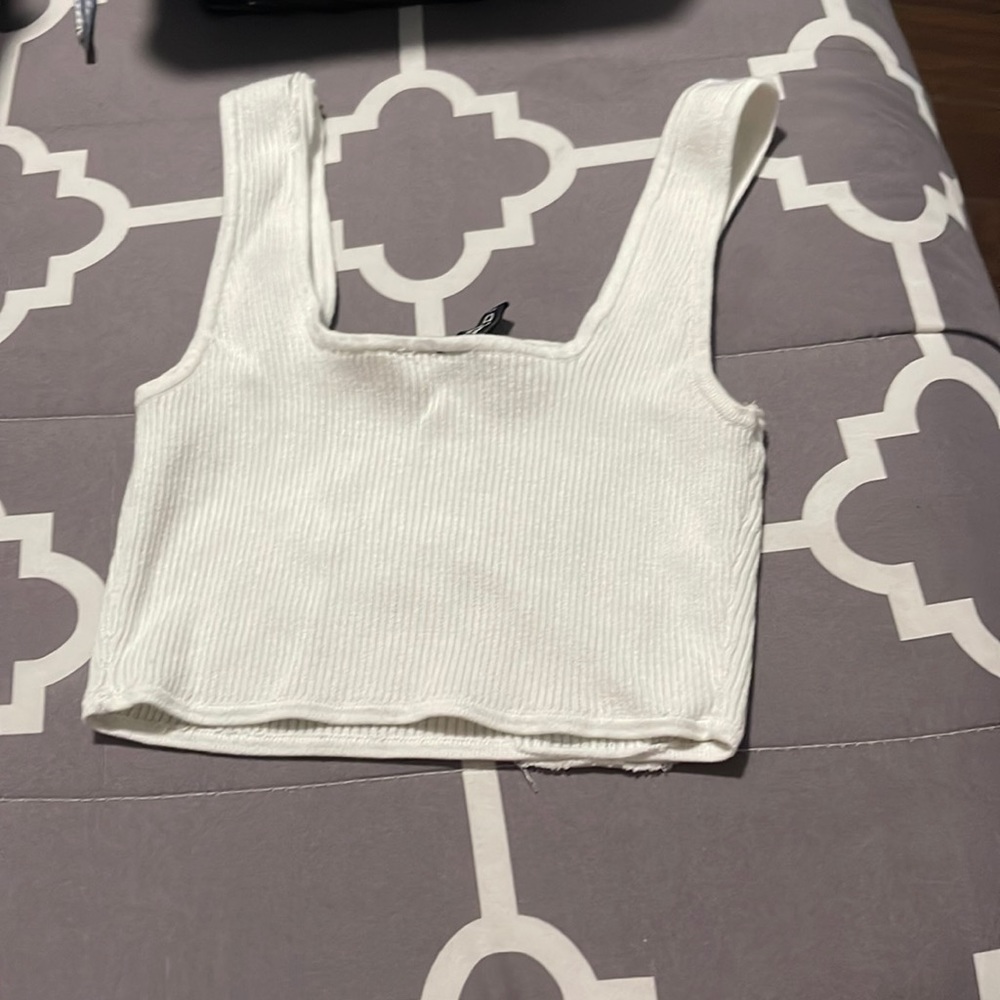 White crop top worn twice